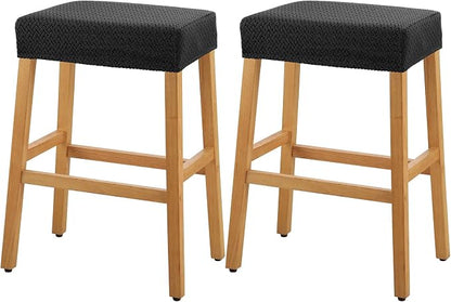 YISUN Stool Covers Rectangle - 2 Pack Stretch Waterproof Saddle Seat Cover Counter Bar Stools Bar Chairs Covers Kitchen Island Chairs Cushion Protector