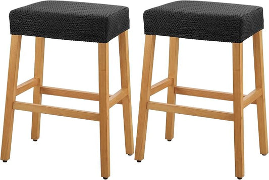 YISUN Stool Covers Rectangle - 2 Pack Stretch Waterproof Saddle Seat Cover Counter Bar Stools Bar Chairs Covers Kitchen Island Chairs Cushion Protector