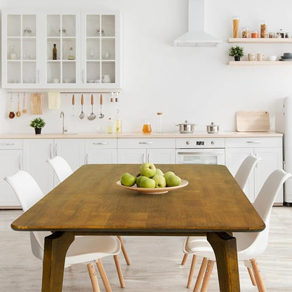 Acacia Verve 48" Solid Wood Dining Table for 4, Rectangular Acacia Wood Kitchen Table, Modern Farmhouse Style, Rustic Natural Finish, Dining Room Furniture, Seats 4 Comfortably, Caramel