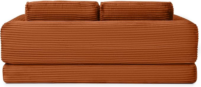 82-Inch Foldable Loveseat Boneless Cloud Couch, Modern Compressed Foam Daybed Floor Mattress Sleeper Sofa, 2-in-1 Boneless Convertible Sofa in a Box,No Assembly Required