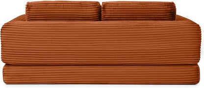 82-Inch Foldable Loveseat Boneless Cloud Couch, Modern Compressed Foam Daybed Floor Mattress Sleeper Sofa, 2-in-1 Boneless Convertible Sofa in a Box,No Assembly Required