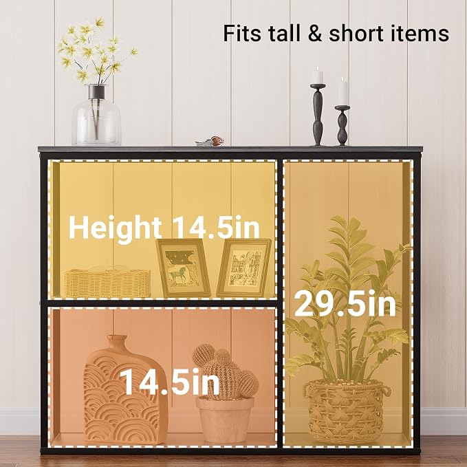 WOHOMO Console Table, 11.8 Inch Narrow Entryway Table with 3-Tier Storage Shelves 31.5 Inch Industrial Sofa Table Small Hallway Table for Living Room Grey