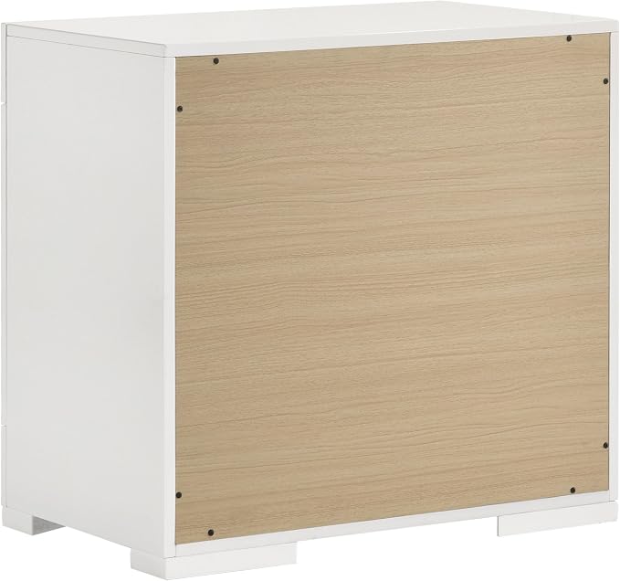 Coaster Home Furnishings Ives Contemporary 5-Piece Bedroom Set Queen Size LED Panel Bed Frame 57-inch Headboard White High Gloss 224941Q-S5