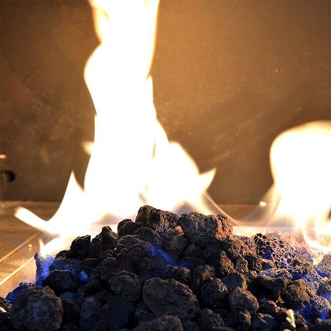 Skyflame 3/8" - 3/4" Natural Stones Lava Rock Granules for Gas Fire Pit | Fireplace | BBQ Grill | Garden Landscaping Decoration | Cultivation of Potted Plants | Indoor Outdoor Use, 10-lb Bag