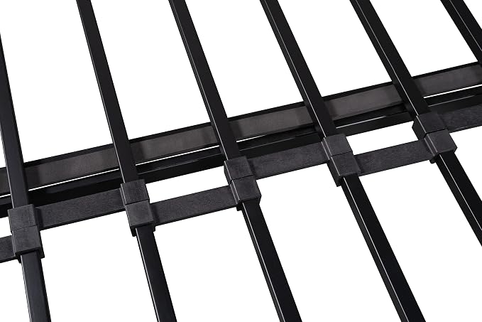 EMKK Twin Over Full Bunk Bed for Adults, Metal Bunk Beds Twin Over Full Size for Teens Dorm Bedroom Guest Room,Heavy Duty Bunk Beds with Ladder and Safety Full Length Guardrail (Black B)