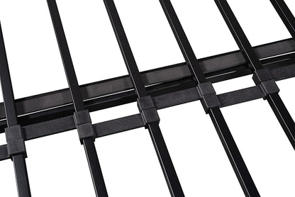 EMKK Twin Over Full Bunk Bed for Adults, Metal Bunk Beds Twin Over Full Size for Teens Dorm Bedroom Guest Room,Heavy Duty Bunk Beds with Ladder and Safety Full Length Guardrail (Black B)