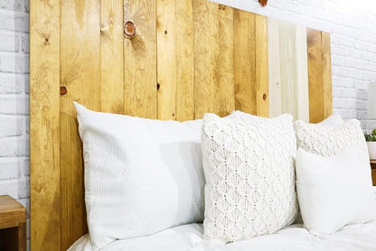 Barn Walls Boho Euro Mix Signature Design, Multicolored Solid Wood Headboard, Floating Panels, Wall Mount, Adjustable Height, Easy Assembly, Twin Size