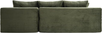 95" L-Shaped Right Facing Cloud Sectional Couch for Living Room, Modular Compressed Boneless Sectional Sofa Corduroy Boneless Corner Foam Sofa W/Chaise Lounge and Pillows