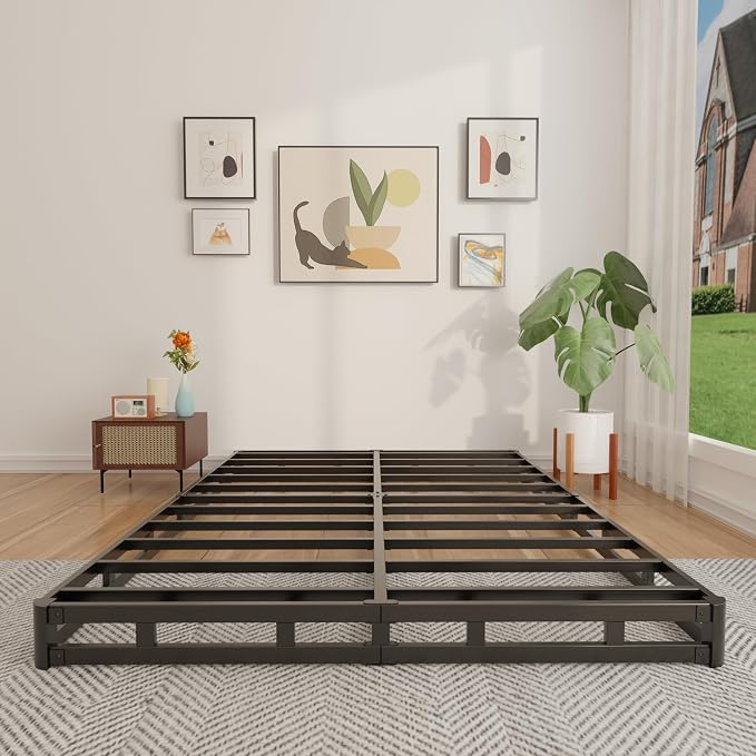 FMDMR Box Spring for Full Bed 4 Inch, Low Profile Full Size Box Spring Only, Heavy Duty Mattress Foundation Metal Bed Base with Fabric Cover， Easy Assembly, Non-Slip, Noise Free