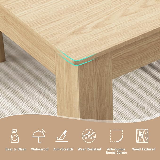 59"-86" Extendable Dining Table for 6-8 Person, Wooden Dining Room Table, Modern Extendable Table for Gatherings, Meeting for Small Kitchens, Dining Office Areas(Natural)