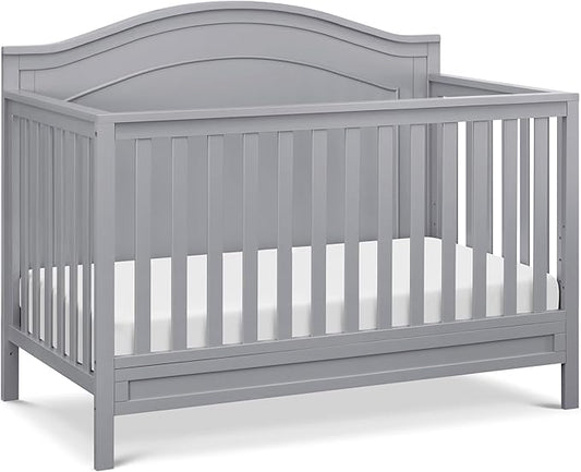 Davinci Charlie 4-in-1 Convertible Baby Crib - GREENGUARD Gold Certified Convertible Crib to Toddler Bed, Daybed, Full-Size Wooden Bed and Durable - 4 Adjustable Mattress Heights - Grey
