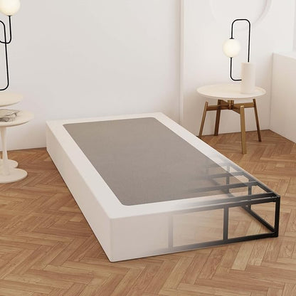 Maenizi Twin XL Box Spring 9 Inch, Heavy Duty Metal Box Spring Bed Base with Fabric Cover, Mattress Foundation, Easy Assembly, Noise Free, Black