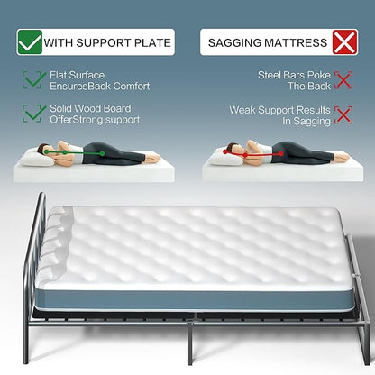 Bunkie Board 10MM, Folding Spring Box, Light and Thin, Breathable, Noise Minimizing, Moisture Resistant Bunkieboards,Bed Support Flat Noodles, Full Size 54x75''