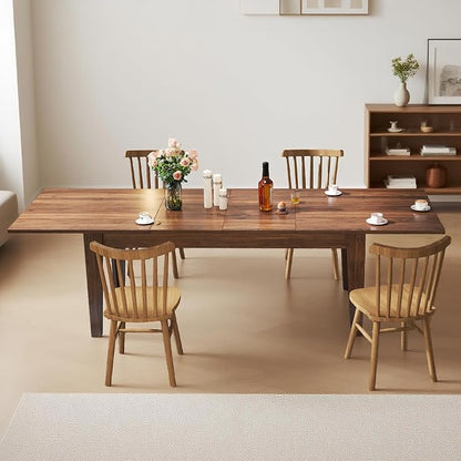 Extendable Dining Table for 6-10 People,70.87''-106.4''Modern Space-Saving Wood Kitchen Table,Rectangle Folding Conference Meeting Table for Living Meeting Room Kitchen,Walnut