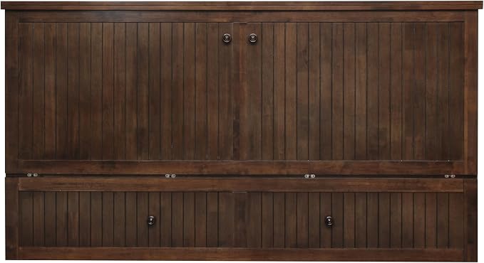 Mega Solutions Murphybedz Tuscany Murphy Cabinet Chest Bed with Charging Station 6 Inch (Tobacco, King)