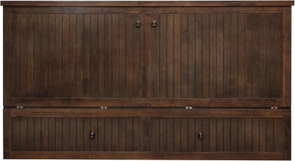 Mega Solutions Murphybedz Tuscany Murphy Cabinet Chest Bed with Charging Station 6 Inch (Tobacco, King)