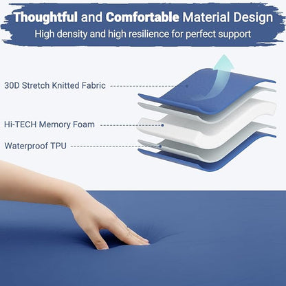 Elegear CumbreX™ Self Inflating Sleeping Pad, Built-in Electric Pump 3.15" Ultra-Thick Memory Foam Camping Mattress Pad with Pillow Double Sleeping Pad for Camping R-value 9.5 Foam Camp Pad for Travel