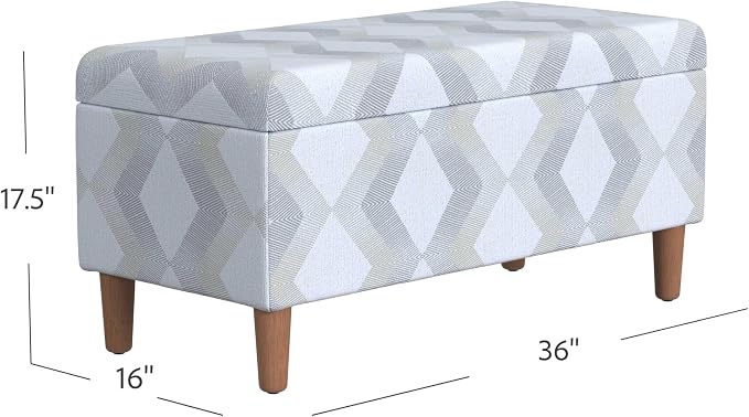 HomePop Malmo 36" Storage Bench - Natural Woven Geo
