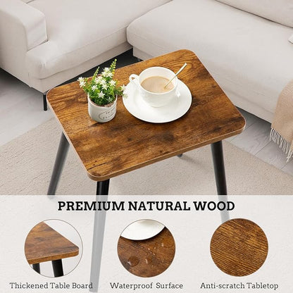 FORAOFUR Side Table, Rectangular Wooden Small End Table, Small Accent Table for Living Room, Bedroom and Balcony, Modern Side Tables for Spaces Home Decor, Easy Assembly | Wooden legs with modern rectangular design, fits living/bedroom, compact, quick ...