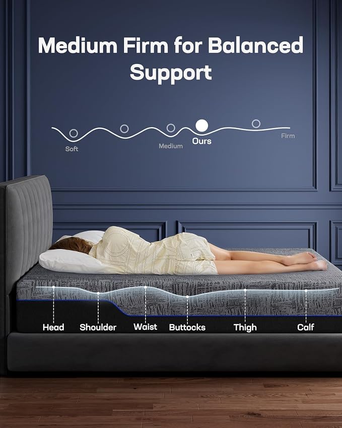 Marsail NS0 Adjustable Base with Mattress Set, Split King Adjustable Bed Frame + 14-inch Cooling Gel Memory Foam Mattress, Dual Motor Bed Frame with Wireless Remote, CertiPUR-US Certified
