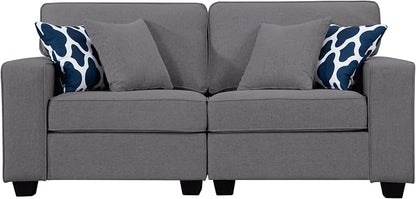 Legend Vansen Oversized Modular Sectional Sofa,U/L‑Shaped Reversible Couch with Ottoman,Deep Seat Plush Polyester Sofa for Living Room,6‑Seater,Dark Grey