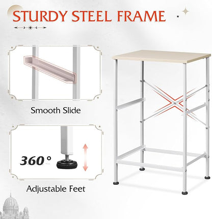 WLIVE Nightstand, Nightstand with 2 Drawers, Bedside Furniture, Night Stand, Small Dresser for Bedroom, College Dorm, End Table with Fabric Bins, Dormitory, Light Grey