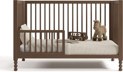Storkcraft Rio 5-in-1 Convertible Crib and Toddler Guardrail – GREENGUARD Gold Certified, Toddler Bed Conversion Kit Included, Fits Baby Crib Mattress, Converts to Full Bed (Hazelnut)