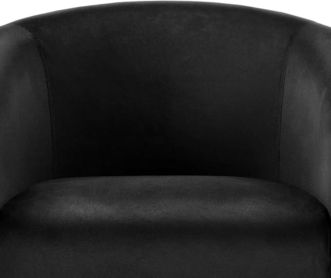 Topeakmart Velvet Accent Chair, Comfy and Modern Velvet Club Chair with Armrest and Sturdy Legs for Living Room/Bedroom Study, Matte Black, 2PCS