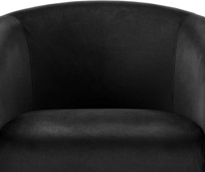 Topeakmart Velvet Accent Chair, Comfy and Modern Velvet Club Chair with Armrest and Sturdy Legs for Living Room/Bedroom Study, Matte Black, 2PCS