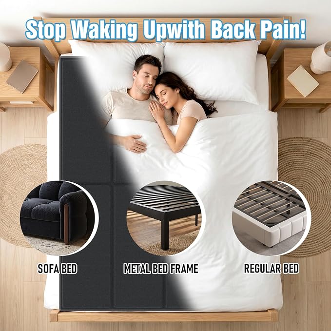 Bunkie Board Queen Size (60x80''), 10mm Bed Boards for Under Mattress, Breathable, Noise Minimizing, Moisture Resistant Bunkieboards, Heavy Duty Bed Support Board for Platform & Slatted Frames
