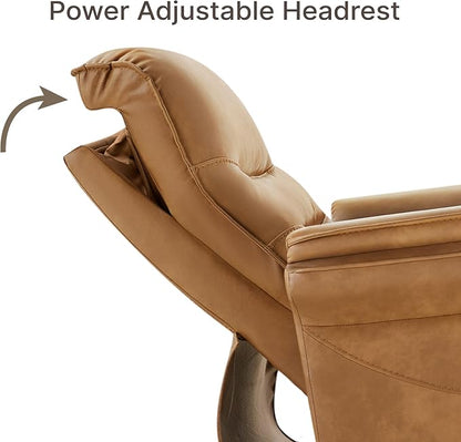 KISLOT Power Recliner Chair with Adjustable Headrest and Footrest, Dual Motor Leather Reclining Chair with USB/Type-C Charging, Zero Gravity Modern Electric Recliner for Adults Living Room Bedroom