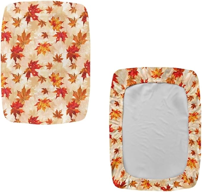Bar Stools Covers Set of 2 Maple Leaf Fall Vanity Chair Cover Stretch Bar Stool Chair Covers Thanksgiving Decor Rectangular Washable Saddle Bar Stool Slipcover Orange