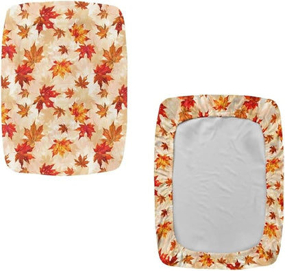 Bar Stools Covers Set of 2 Maple Leaf Fall Vanity Chair Cover Stretch Bar Stool Chair Covers Thanksgiving Decor Rectangular Washable Saddle Bar Stool Slipcover Orange