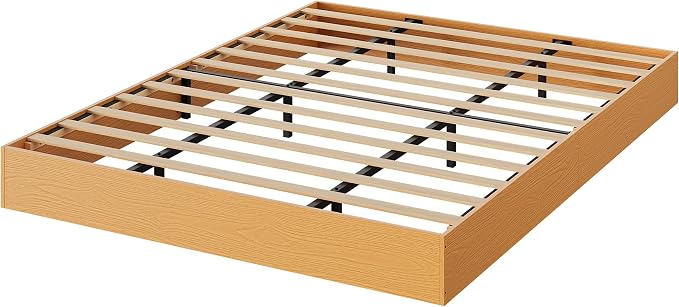 GarveeHome California King Wood Platform Bed Frame,Wooden Bed Frame Without Headboard, Wood Slat Support,No Box Spring Needed, Easy Assembly