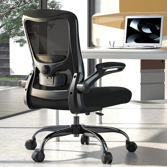 Ergonomic Office Chair for Long Hours, Padded Lumbar Support for Lower Back Relief, 330 lb Capacity, Comfortable Computer Desk Chair for Home Office, Computer & Study