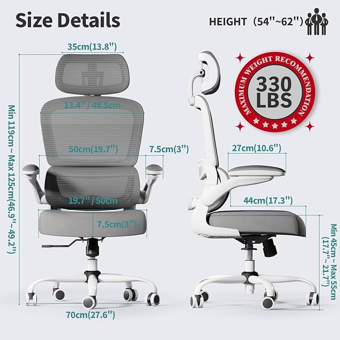 TRALT Office Chair Ergonomic Desk Chair, 330 LBS Home Mesh Office Desk Chairs with Wheels, Comfortable Gaming Chairs White Pack of 8