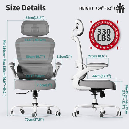 TRALT Office Chair Ergonomic Desk Chair, 330 LBS Home Mesh Office Desk Chairs with Wheels, Comfortable Gaming Chairs White Pack of 6