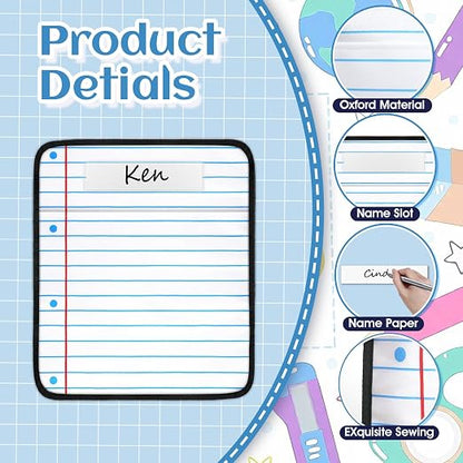 24Pcs Classroom Seat Back Organizer, 17 * 19 Inch Chair Pockets with Name Tag, Back to School Classroom Chair Hanging Bag Seat Sacks Suitable for Families Kindergartens and Primary School Classrooms