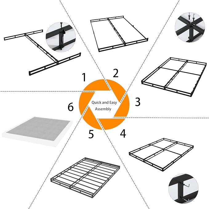 DORITRON 8 Inch Full Box Spring, 3000lbs Heavy Duty Box Spring Full Size Bed Base Metal Mattress Foundation, Easy Assembly, Noise Free