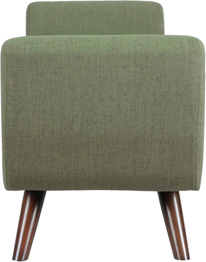 HomePop 60" Modern Storage Bench with Wood Legs - Olive Green Woven