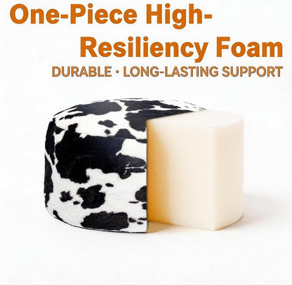 Round Pouf Ottoman 20 x 20 x 14 Inches Boho Poof Home Decor Floor Pouffe Ottoman Foot Rest for Couch Sofa Bean Bag Chairs Living Room Bedroom (Black White Cow Print)