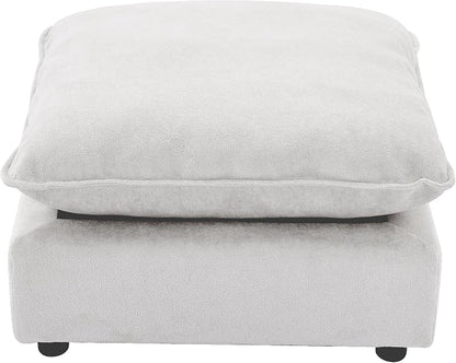 Iroomy Modular Sectional Sofa, Oversized Cloud Couch - Ottoman - White | Premium Chenille