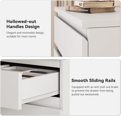 Jocoevol White Tall 8 Drawer Dresser for Bedroom,Dressers & Chests of Drawers with Jewelry Storage,Wood Storage Dresser with Deep Drawers for Living Room Hallway Entryway(55.3" L*23.6" W*15.7")