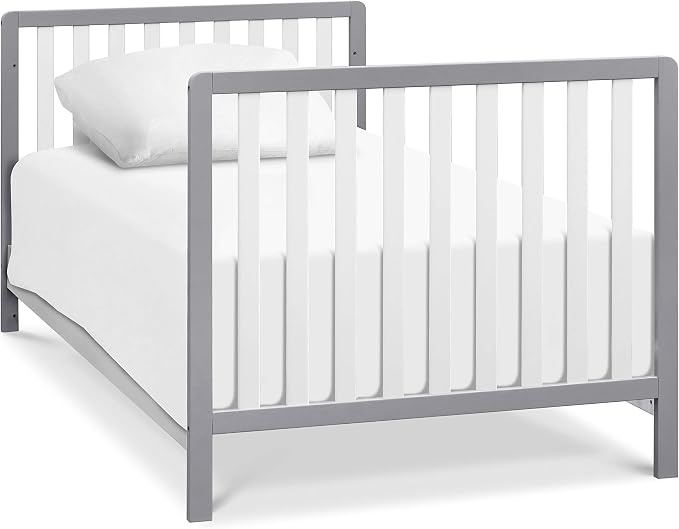 Carter's by DaVinci Colby 4-in-1 Convertible Mini Crib with Trundle Drawer in Grey and White, Greenguard Gold Certified, Undercrib Storage