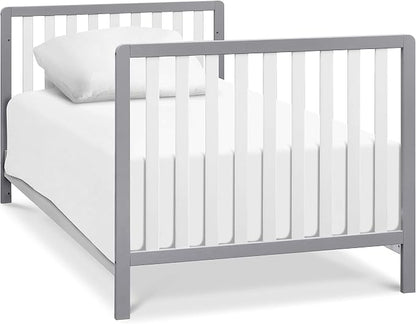 Carter's by DaVinci Colby 4-in-1 Convertible Mini Crib with Trundle Drawer in Grey and White, Greenguard Gold Certified, Undercrib Storage