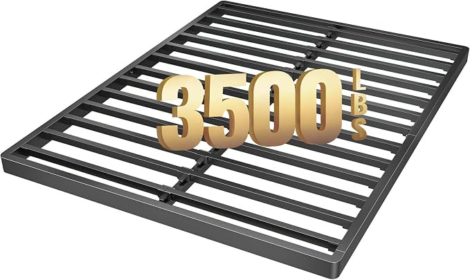 ROIL 2 Inch California King Metal Box Spring Low Profile, Bunkie Board Bed Slat Replacement with Round Corners, 3000 lbs Capacity Heavy Duty Steel Slats, Easy Assembly, Noise Free