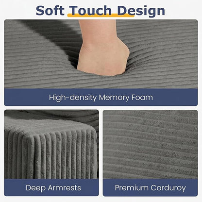 Boneless Couch for Living Room, 3 Seater Convertible Futon Sofa Bed Comfy Pull Out Couch with 5 Pillows & Detachable Washable Cover, Upholstered Floor Sofa in A Box, No Assembly Required, Grey