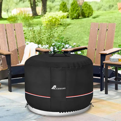 Fire Pit Cover for Solo Stove Bonfire,600D Tear-Resistant Heavy Duty Durable 100% Waterproof 20-22 Inch Smokeless Fire Pit Cover, Patio Weatherproof Gas Fire Pit, Black 22"x16"