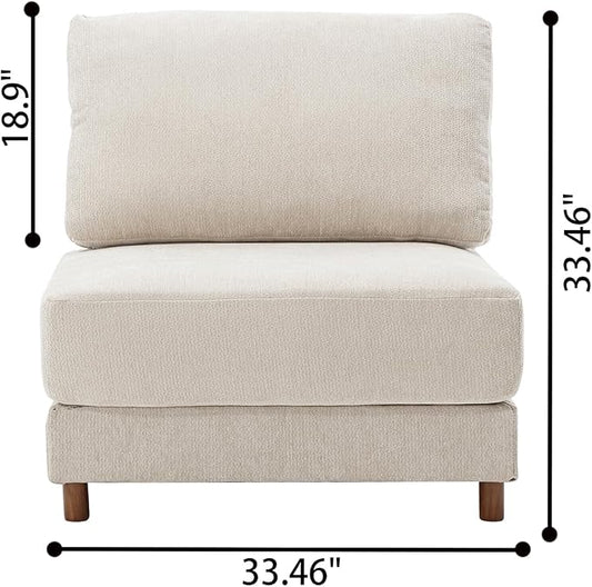Oversized L Shaped Sectional Couch for Living Room, Extra Large Deep Seat Modular Sectional Sofa with Washable Covers, Modern Cloud Couch for Apartment, Bedroom (Beige, Seat)