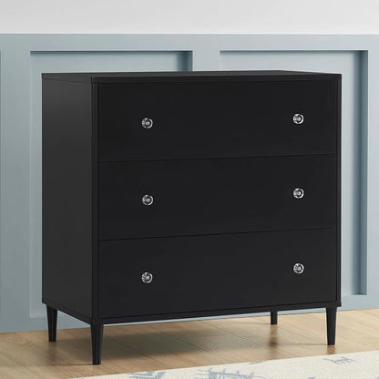Delta Children Bowie 3 Drawer Dresser with Changing Top, Black Ebony